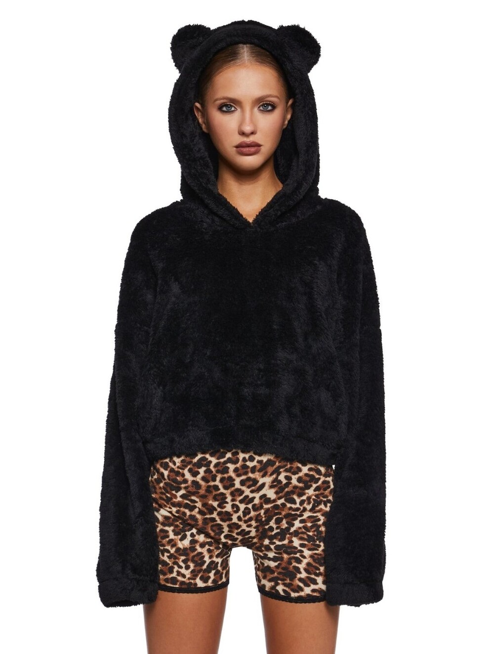 Love Poem Fuzzy Bear Ears Sweat Set